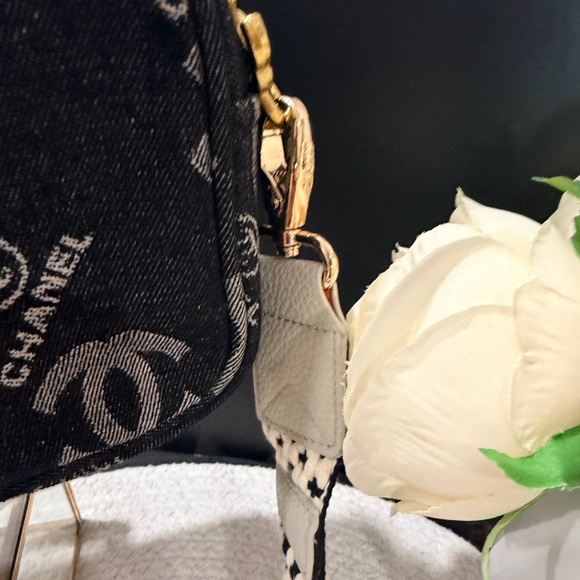 Chanel (Makeup/Novelty) Black Denim CC Crossbody with 2 removable straps! - New! - Picture 3 of 15